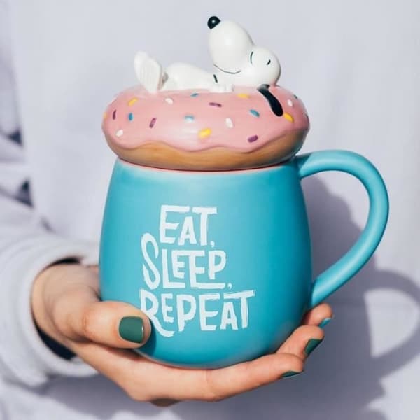 Mugg - Erik - Snoopy - Dolomit - 500ml - Kompatibel med mikrovågsugn