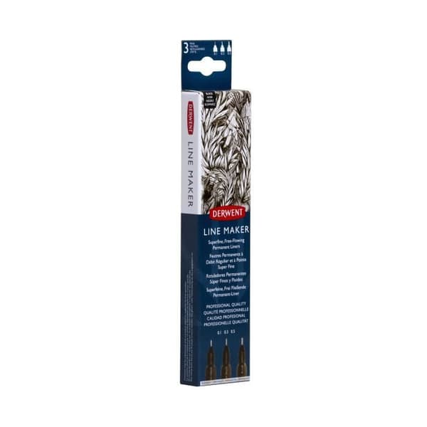 Fineliner - DERWENT - Line Maker 3 - Fin spets - Permanenta - Opaque