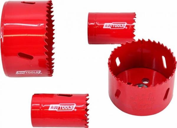Såg hål - AWTOOLS - AW49605 - Bimetall - 105mm - Röd