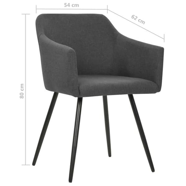 vidaXL Matstolar set om 2 mörkgrå tyg 323094.