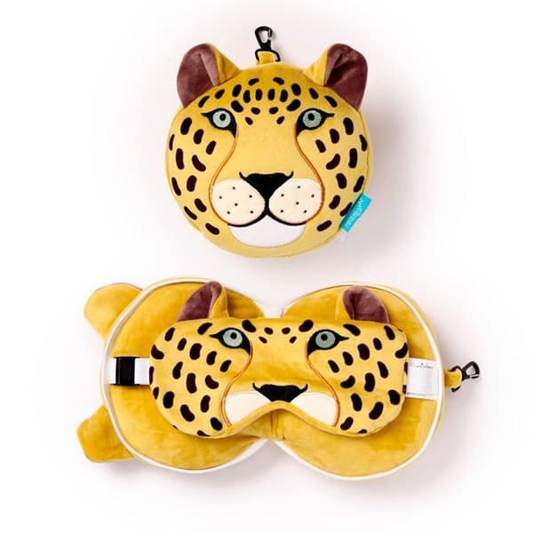 Resefiltkudde 2-i-1 - leopard Puckator Relaxeazzz