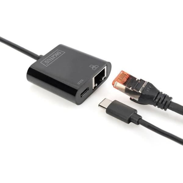 USB-C-adapter - Digitus - DN-3027 - RJ45 hon - Laddport - USB-anslutning