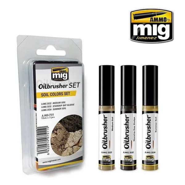 OLJEBRUSHER JORDFÄRGER SET