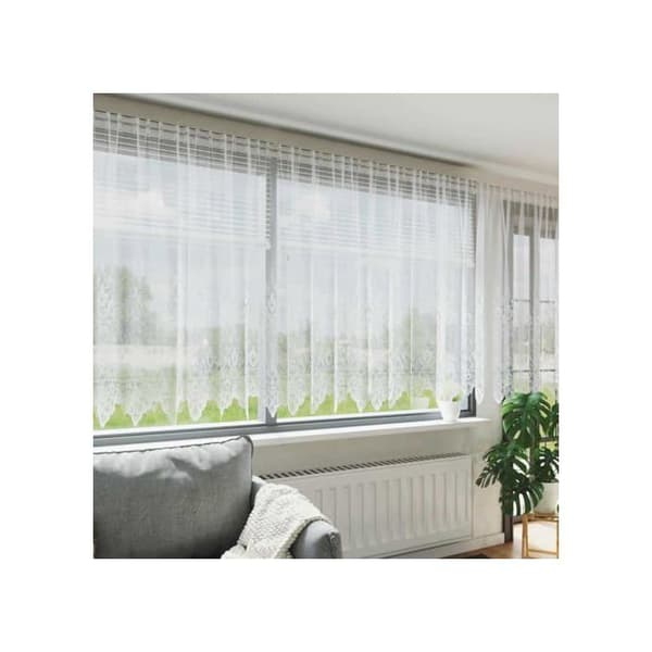 Spetsgardin - vidaXL - Vit - Polyester - 140x400 cm - Ljusfiltrerande - Integritetspaneler