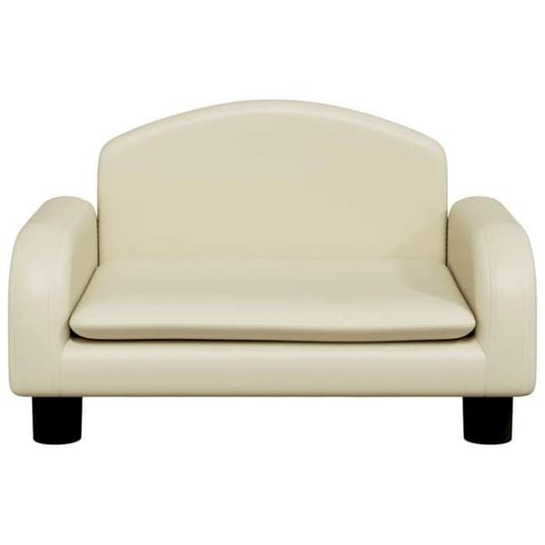 vidaXL Barnsoffa crème 50x40x30 cm konstläder, mini soffa, mini soffa-stol, mini soffa för barn, soffa 3196375