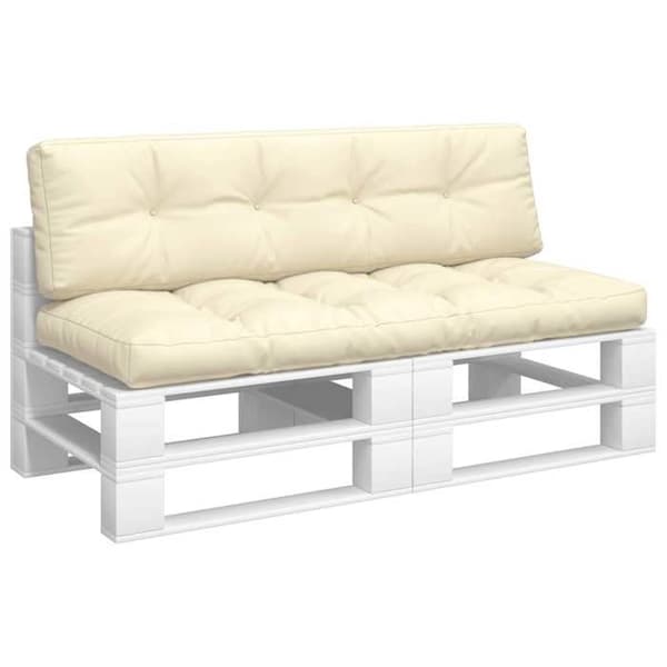 vidaXL Palettkuddar set om 2 kräm tyg 360823