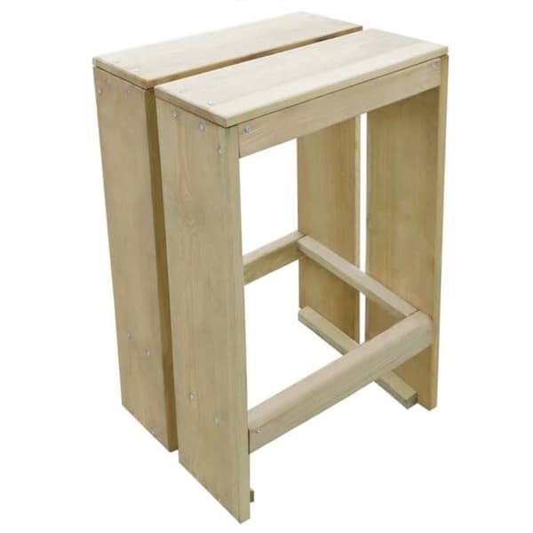vidaXL Utomhusbarstolar 2 st Impregnerad Furu 44911
