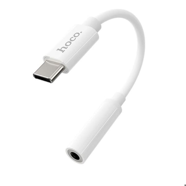 Ljudadapter - HOCO - LS30 - Typ-C till Jack 3,5 mm - Vit - Ljudöverföring