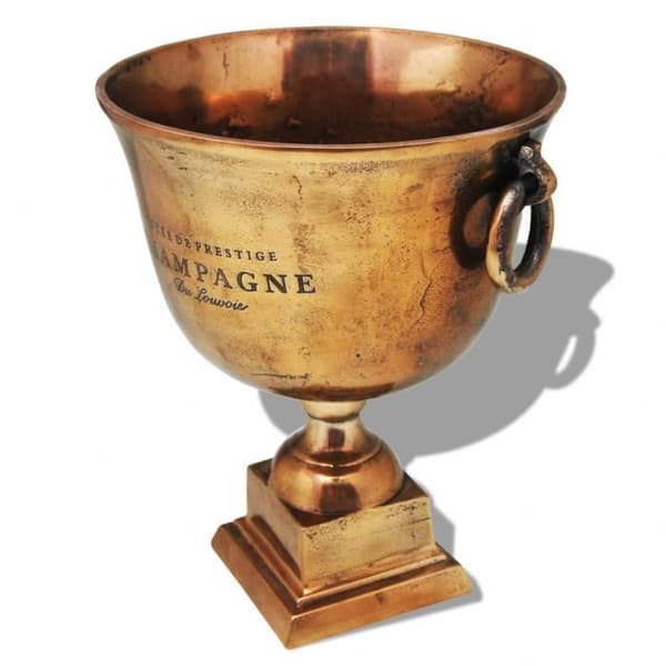 vidaXL Champagne Cooler Trophy Cup Kopparbrun