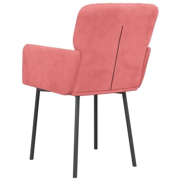 vidaXL Matstolar set om 2 Rosa Sammet 344783