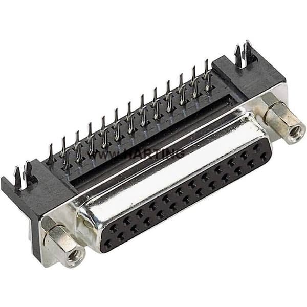 Embase SUB-D hane 37 poler HARTING 09684635812 90 ° att löda 1 st.