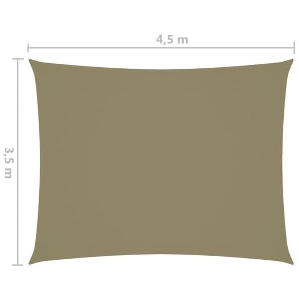 vidaXL Parasol Sail Oxford Tyg Rektangulär 3,5x4,5 m Beige