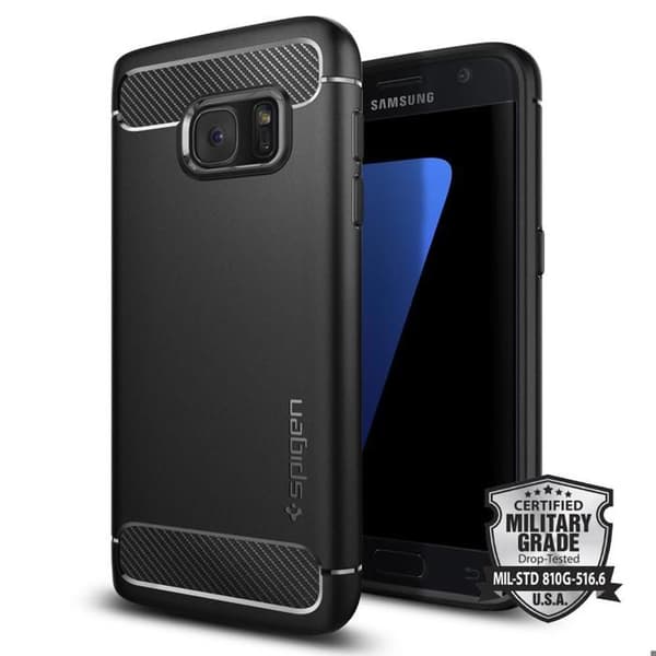 Skyddsskal för Samsung Galaxy S7 - Spigen Rugged Armor - Svart
