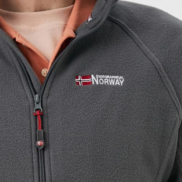 Fleecejacka - Geographical Norway - Tug - Grå - Hög krage - 100% polyester