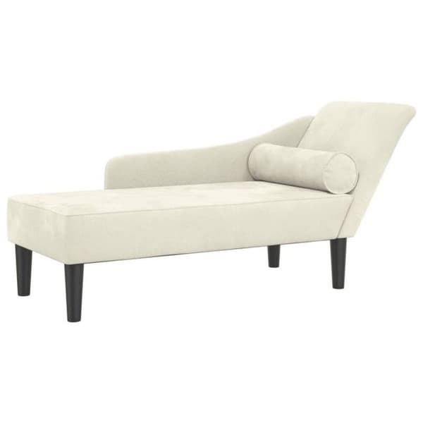 Sängsoffa med kuddar i crème sammet