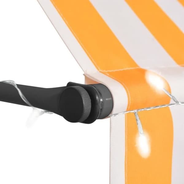 vidaXL Manuell infällbar markis med LED 100 cm Vit och Orange