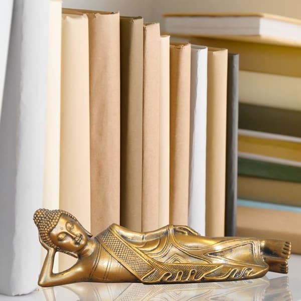 Sovande Buddha-statyn - Guld - 22 cm - Zen Dekoration - Presentidé för Välbefinnande