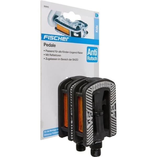 Fischer barns halkfria plastpedaler - svarta - TU