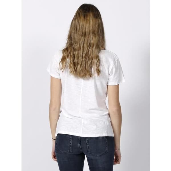 T-shirt med kort ärm Studios slub v-ringad tee optic - Superdry