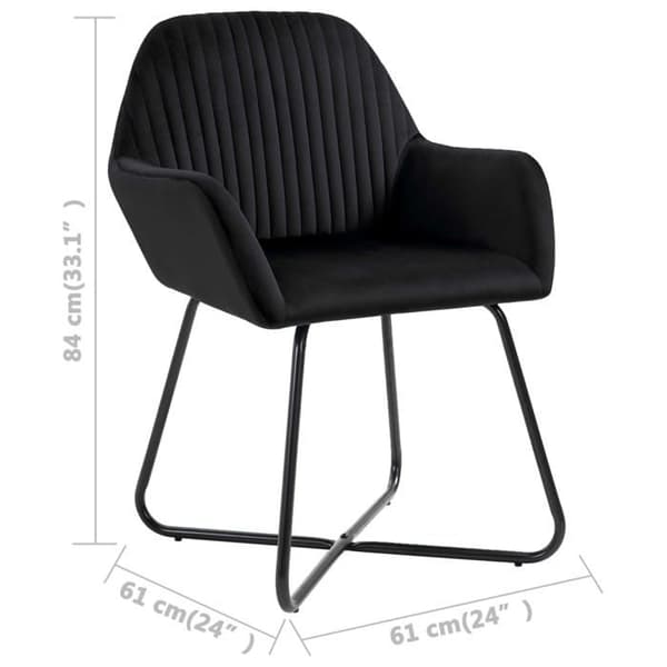 vidaXL Matstolar set om 2 Svart Sammet 249805