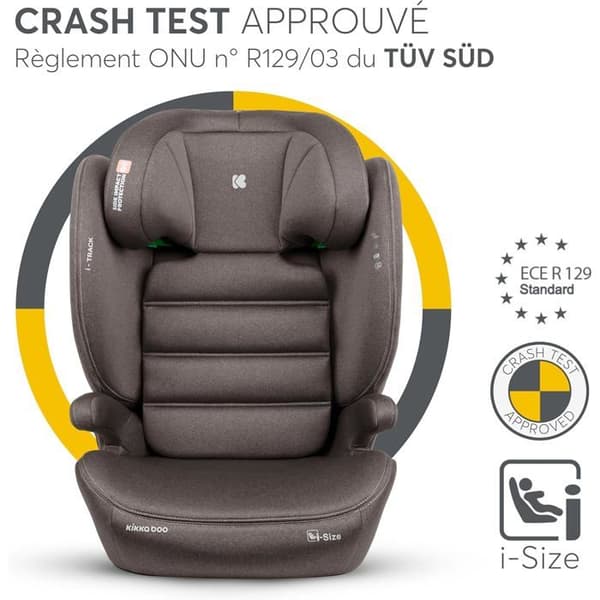 KikkaBoo i-TRACK i-Size bilstol, grupp 2-3 ISOFIX, beige, optimal säkerhet