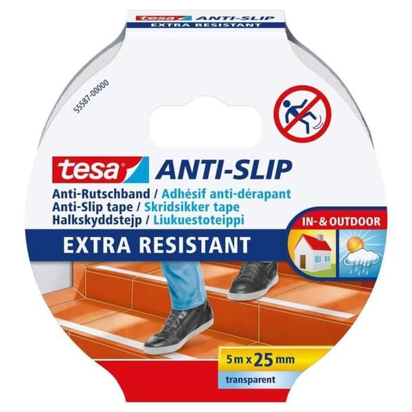 TESA Halkfri tejp - 5m x 25mm - Transparent