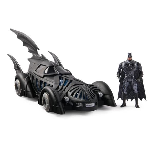 SPIN MASTER PACK BATMOBILE + FIGUR FIGURIN BATMAN FOREVER DC Retro Collection