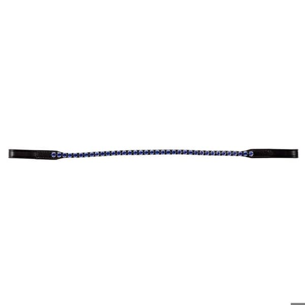 Frontal för häst med strass Tattini - brun/blå - Brun - Full