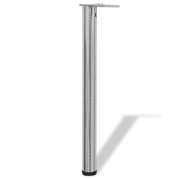 4 bordsben justerbara i höjd 710 mm Borstad nickel