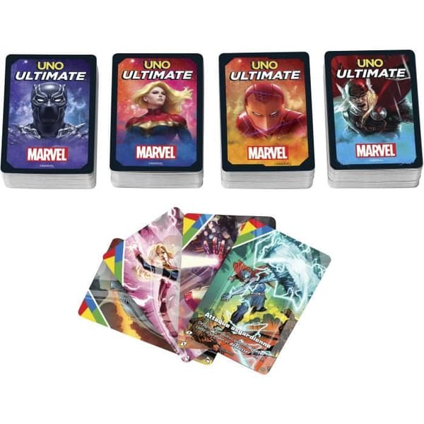 UNO Marvel-kortspel - MATTEL GAMES - UNO Ultimate Marvel - Strategispel - 4 Marvel-hjältar
