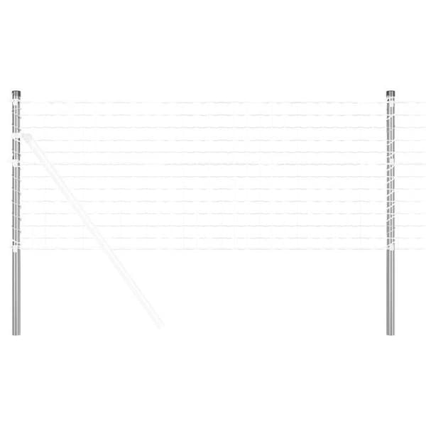 Stängselstolpe i stål - vidaXL - 100 cm - Silver - Pulverlackerad stål - Väderbeständig