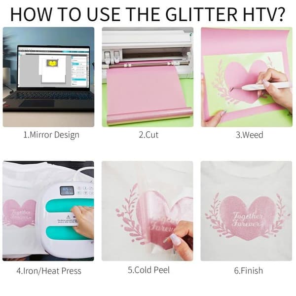 Värmeöverföringsvinyl med guldglitter - HTV PU glitter för textil