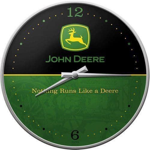 Nostalgic-Art - na-51030 - Väggklocka - John Deere Logotyp - Svart/Grön