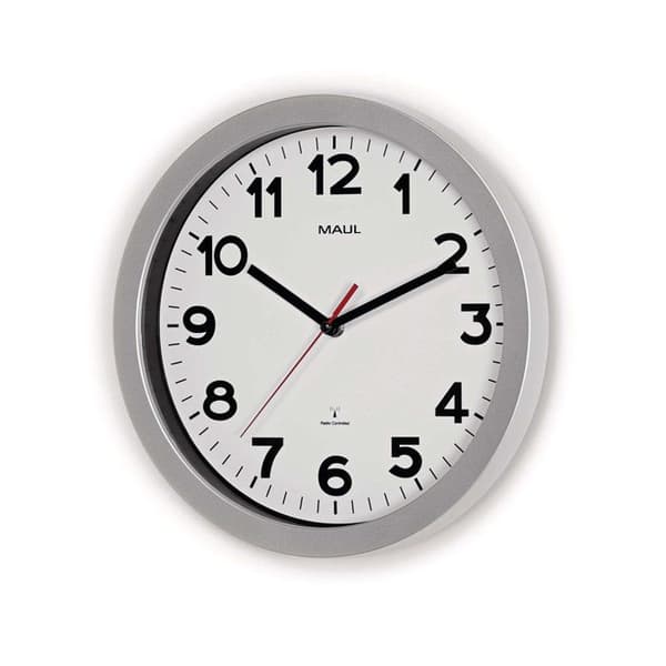 MAULstep Quartz väggklocka 30 cm silvervit-9053095