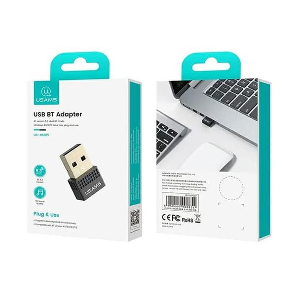 Bluetooth USB-adapter - USAMS - ZB285SPQ01 - Bluetooth 5.0 - Räckvidd 20m - Plug-and-Play
