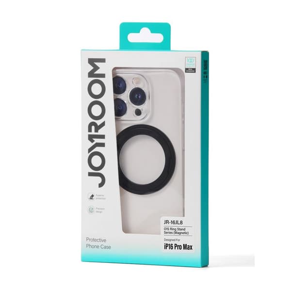 MagSafe-fodral för iPhone 16 Pro med 360° ringstöd - Svart