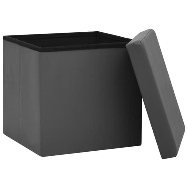 vidaXL Fällbara förvaringspallar set om 2 grå PVC 338788