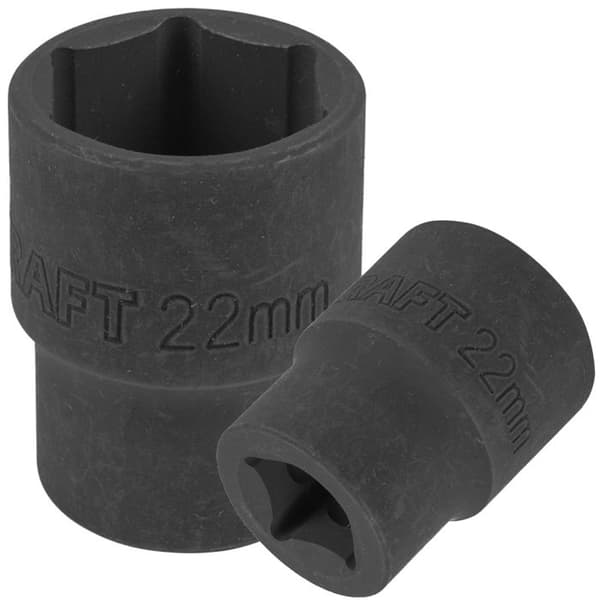 Kort 6-kantig hylsa 22 mm (1/2")