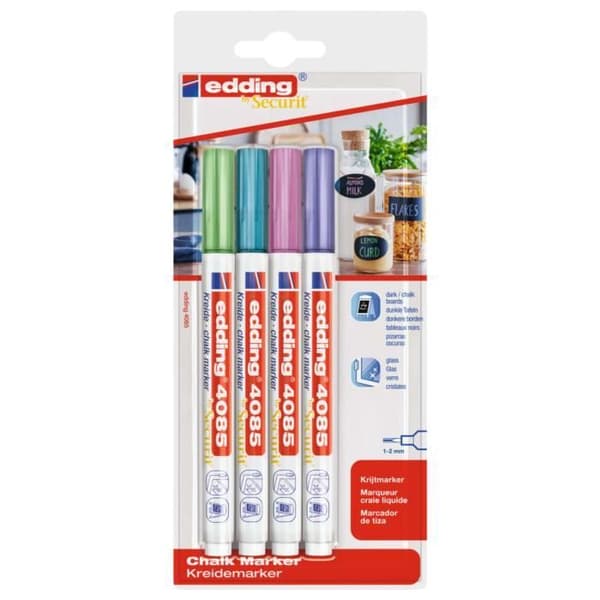 edding Kritmarkörer 4 st Multicolour 4085, 1-2 mm