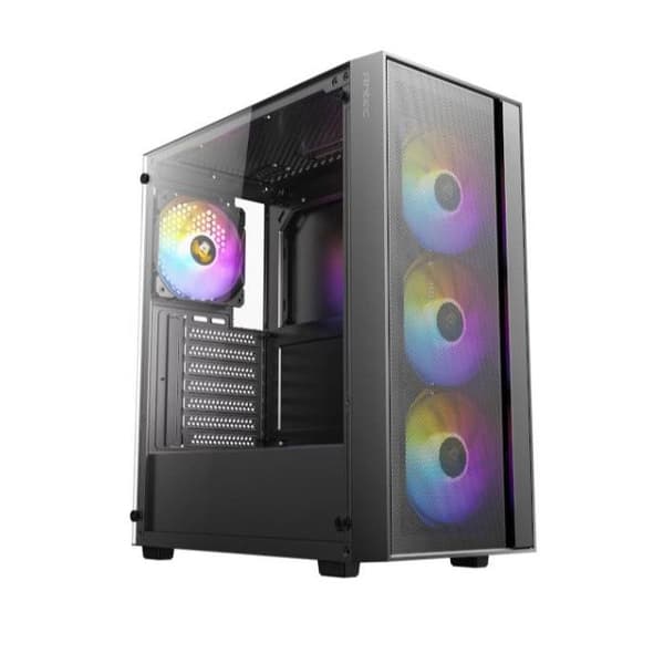 Antec AX65 Chassit Mid-Tower ATX med 4 ARGB-fläktar, Tempererat glas