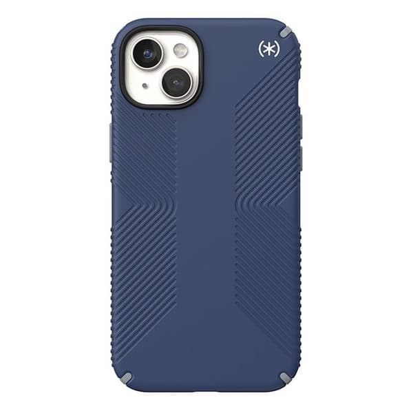 Speck Presidio2 Grip Magsafe - Skal för iPhone 15 Plus / iPhone 14 Plus (Kustblå / Dammgrå / Vit)