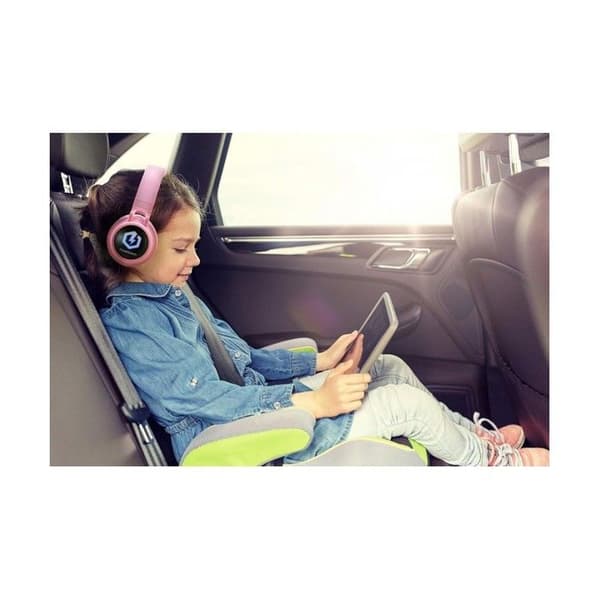 Trådlösa hörlurar - PowerLocus - Buddy - Bluetooth - Micro SD - LED-lampor - Rosa