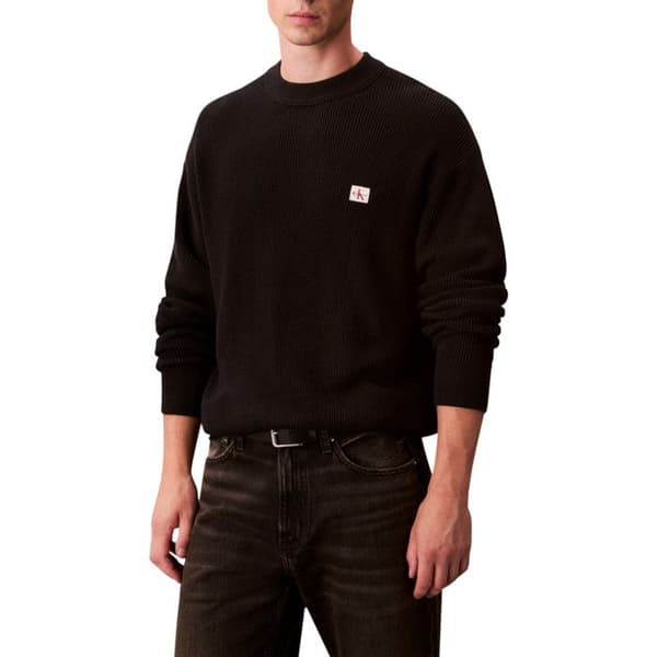 Pull Noir Man Calvin Klein Jeans Waffle