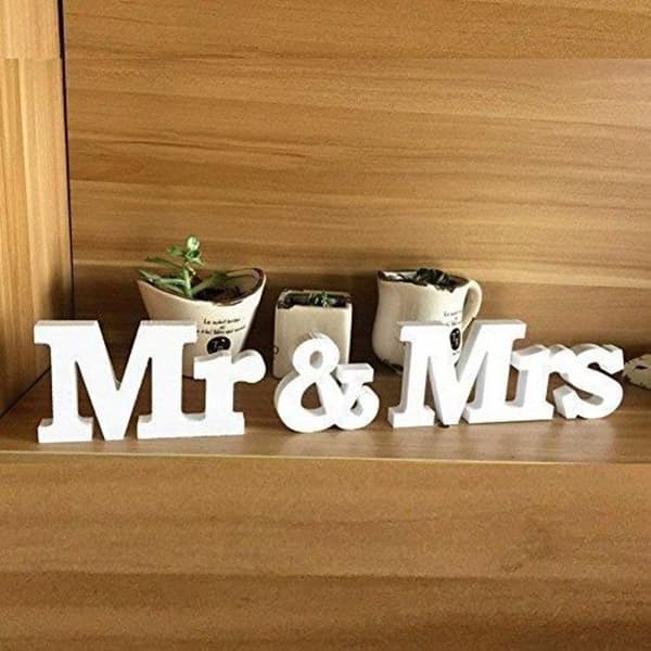 Mr & Mrs Letters bröllopsdekoration bordsdekoration-1 set (typ 1)
