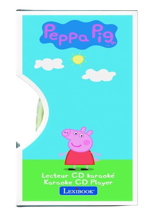 Bärbar CD-spelare med 2 Peppa Pig-mikrofoner