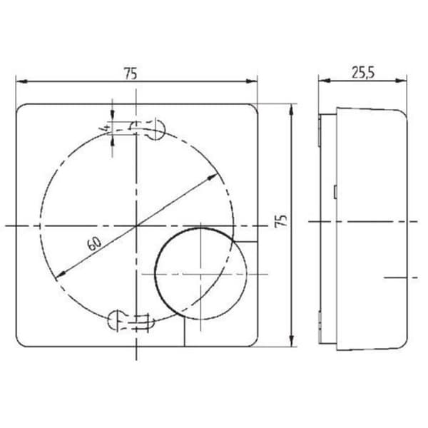 Rumstermostat - EBERLE - RTR-E 67495 - Bimetall - Mekanisk - 60°C max