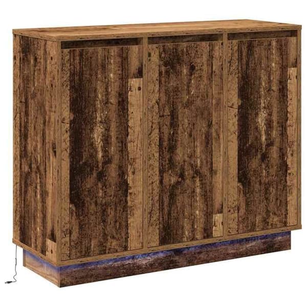 vidaXL Buffé LED Gamla trä 90 x 32 x 75 cm Ingenjörsträ 869680