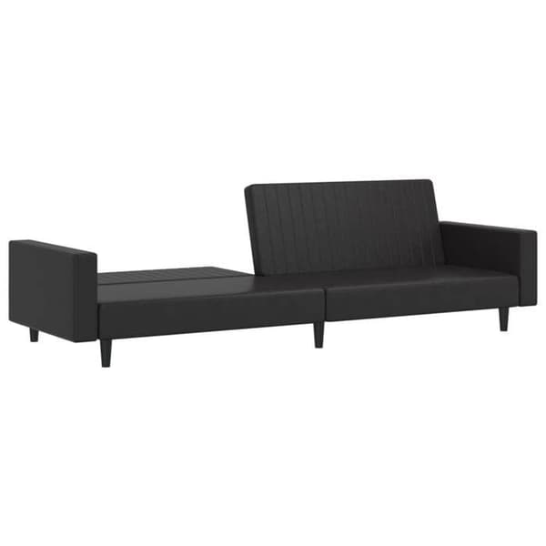vidaXL 2-sits bäddsoffa svart konstläder 375951