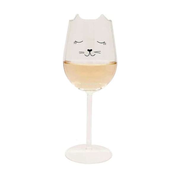 MAGS, VINGLAS I GLAS I FORM AV KATT, KÖKSTILLBEHÖR