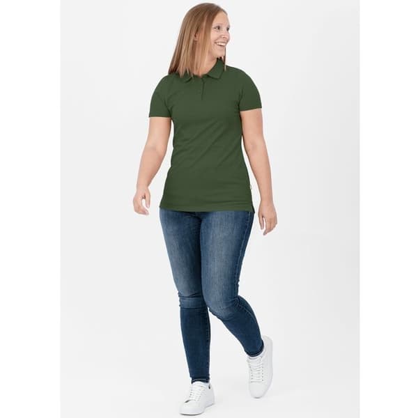 Jako Organic Stretch pikétröja för kvinnor - oliv - 38